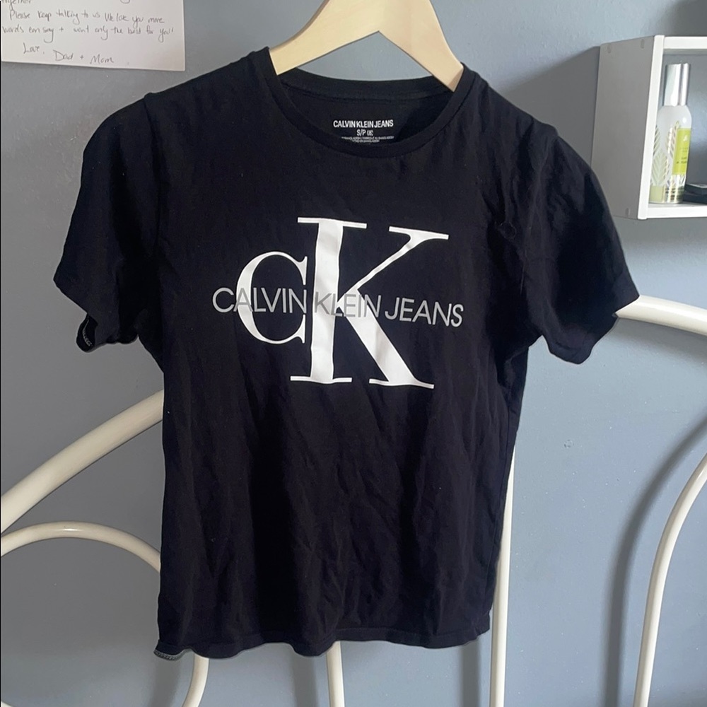 Calvin Klein Black Tee with White Logo